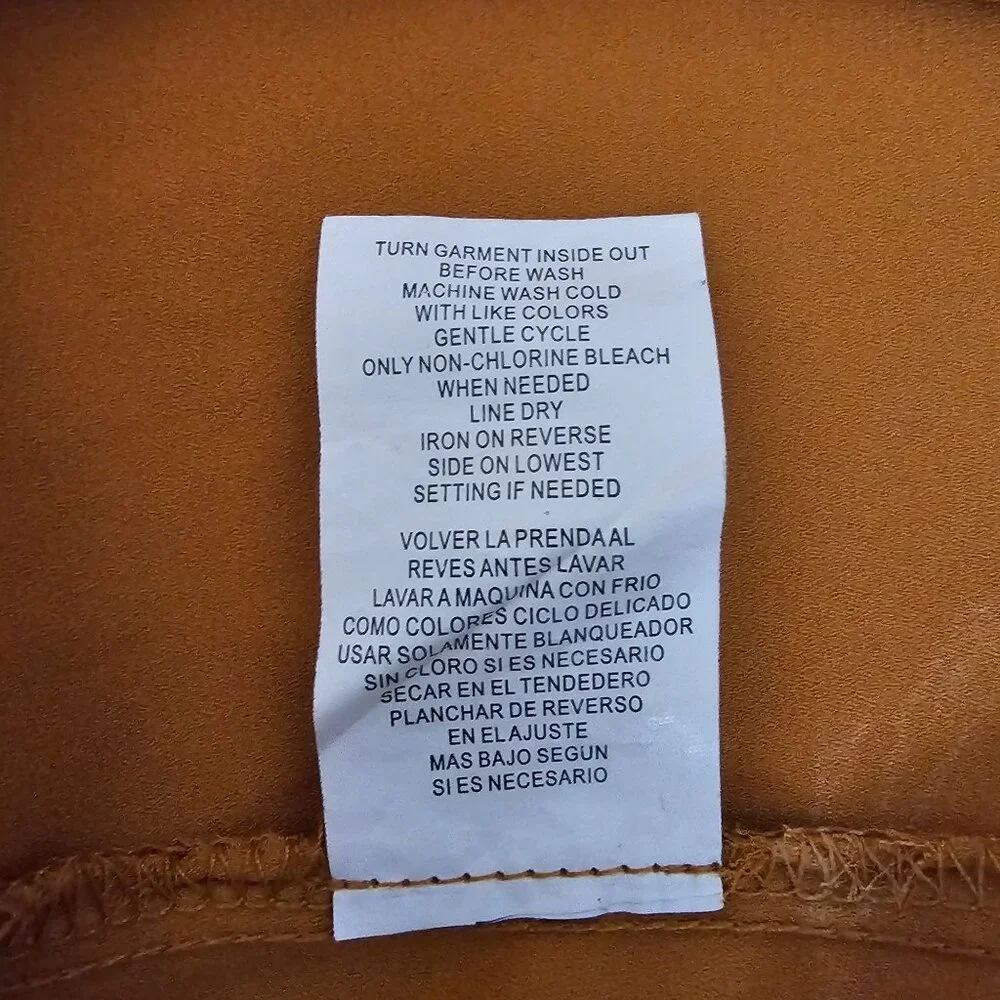 Jolt Rust Orange Crochet Lace Detail Bell Sleeve Peasant Style Blouse Sz Medium - Picture 9 of 12